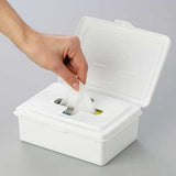 [6-PACK] INOMATA Japan Wet Wipes Storage Box White L 17*12.9*6.6cm - Front View