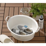 [6-PACK] INOMATA Japan Wash Bucket White 12L - Side View
