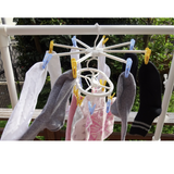 [10-PACK] KOKUBO Japan Round Umbrella Coat Hanger 8 clips - Side View