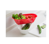 [10-PACK] KOKUBO Japan Long Drain Set Bowl Red - Side View