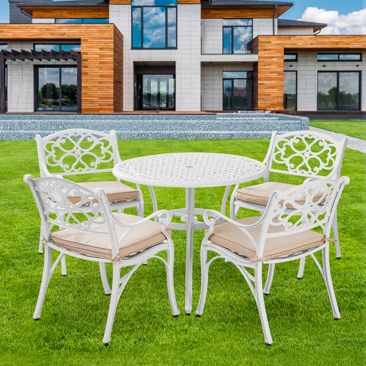 Marco Aluminium 5 Pce Setting(CAT-090 white + 2x CAC-042 white)