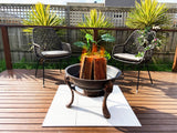 Vesuvius Firepit BBQ with Lid - Front View