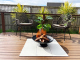Black Lassen Cast Iron Fire Pit - Front View