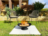 Black Lassen Cast Iron Fire Pit - Front View