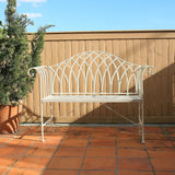 White Lavinia Iron Outdoor Bench - Top-Down View