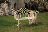 White Lavinia Iron Outdoor Bench - Top-Down View