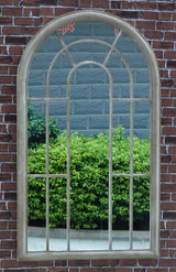 Large Garden Arched Window Mirror - Front View