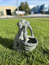 Dog with basket Planter - Front View