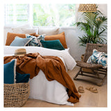 Cushion Cover-Coastal Fringe Natural-Palm Trees Natural-35cm x 50cm - Front View
