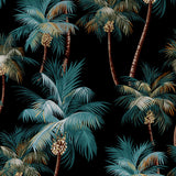 Cushion Cover-With Piping-Palm Trees Black-60cm x 60cm - Extra Image