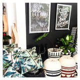 Cushion Cover-With Piping-Palm Trees Lagoon-60cm x 60cm - Low Angle