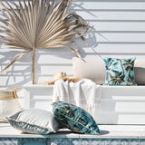 Cushion Cover-With Piping-Palm Trees Lagoon-60cm x 60cm - Side View