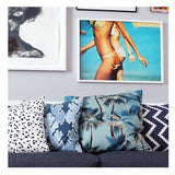 Cushion Cover-With Piping-Palm Trees Lagoon-60cm x 60cm - Top-Down View