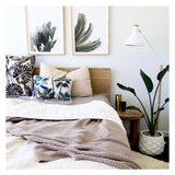 Cushion Cover-With Piping-Palm Trees Natural-35cm x 50cm - 45-Degree Angle