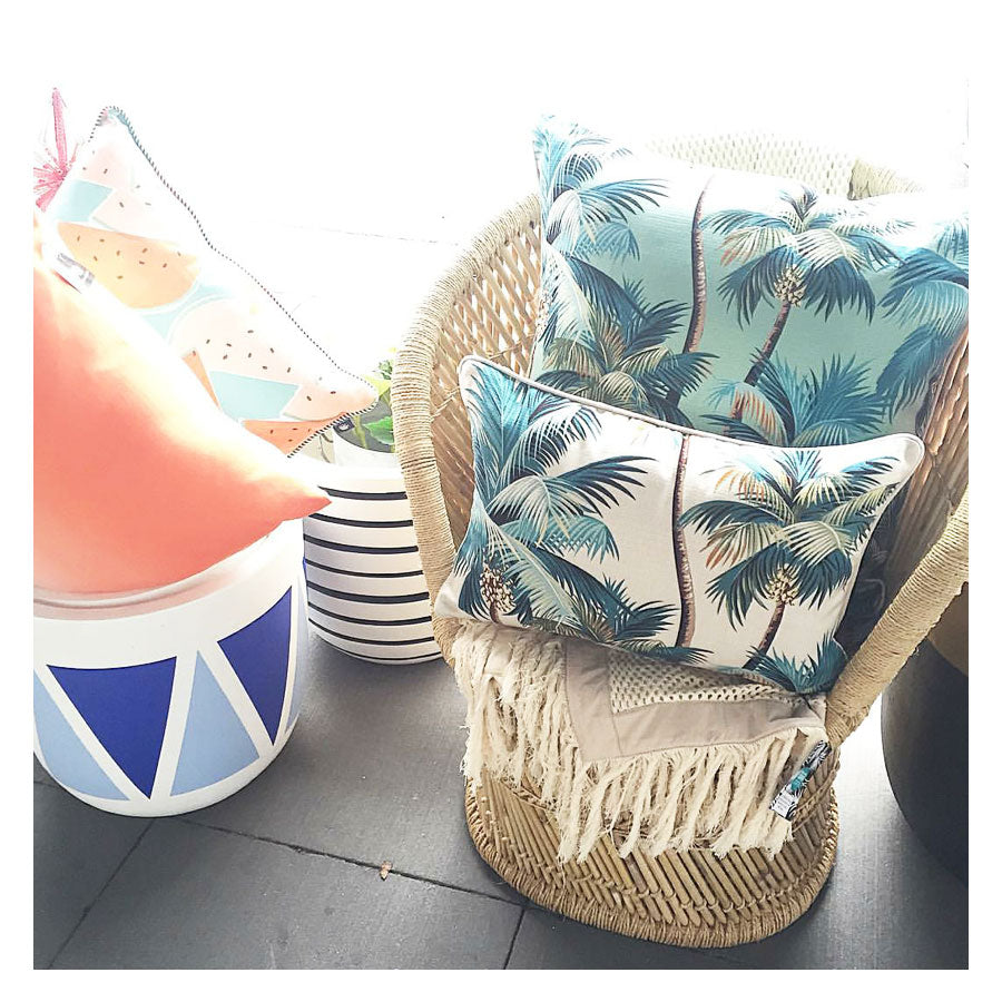 Cushion Cover-With Piping-Palm Trees Natural-35cm x 50cm