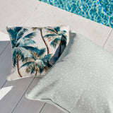 Cushion Cover-With Piping-Palm Trees Natural-45cm x 45cm - Close-Up Angle