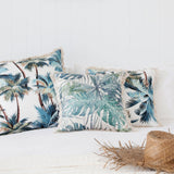 Cushion Cover-Coastal Fringe Natural-Palm Trees White-45cm x 45cm - Side View