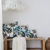 Cushion Cover-Coastal Fringe Natural-Palm Trees White-45cm x 45cm - Front View