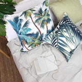 Cushion Cover-With Piping-Palm Trees White-45cm x 45cm - Close-Up Angle