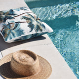 Cushion Cover-With Piping-Palm Trees White-45cm x 45cm - Front View