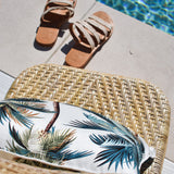 Cushion Cover-With Piping-Palm Trees White-45cm x 45cm - Top-Down View