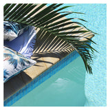Cushion Cover-With Piping-Palm Trees White-45cm x 45cm - Low Angle