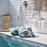 Cushion Cover-With Piping-Palm Trees White-60cm x 60cm - Front View
