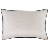 Cushion Cover-With Black Piping-Natural-35cm x 50cm