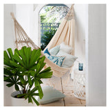 Cushion Cover-Coastal Fringe Natural-Solid Natural-45cm x 45cm - Rear View