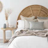 Cushion Cover-Coastal Fringe Natural-Solid Natural-45cm x 45cm - Low Angle