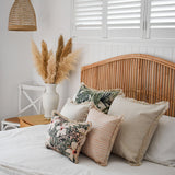 Cushion Cover-Coastal Fringe Natural-Solid Natural-60cm x 60cm - Low Angle