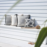Cushion Cover-Coastal Fringe Natural-Solid Natural-60cm x 60cm - Rear View