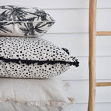 Cushion Cover-Coastal Fringe Natural-Solid Natural-60cm x 60cm - Close-Up Angle