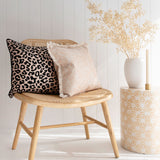 Cushion Cover-With Black Piping-Jungle Peach-45cm x 45cm - Top-Down View