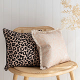 Cushion Cover-With Black Piping-Jungle Peach-45cm x 45cm - Front View