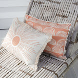 Cushion Cover-With Piping-Rainbows-Clay-35cm x 50cm - Top-Down View