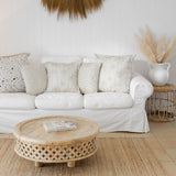 Cushion Cover-With Piping-Tall-Palms-Beige-60cm x 60cm - Front View