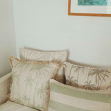 Cushion Cover-With Piping-Tall-Palms-Smoke-45cm x 45cm - Side View