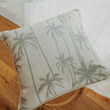 Cushion Cover-With Piping-Tall-Palms-Smoke-45cm x 45cm - Front View