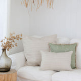 Cushion Cover-With Piping-Journey Beige-35cm x 50cm - Front View