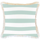 Cushion Cover-Coastal Fringe-Deck-Stripe-Mint-60cm x 60cm