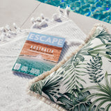 Cushion Cover-Coastal Fringe-Boracay-45cm x 45cm - Top-Down View