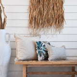 Cushion Cover-Coastal Fringe-Paint Stripes Smoke-35cm x 50cm - Front View