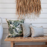 Cushion Cover-Coastal Fringe-Paint Stripes Smoke-35cm x 50cm - 45-Degree Angle