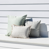 Cushion Cover-Coastal Fringe-Paint Stripes Smoke-35cm x 50cm - Rear View
