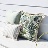 Cushion Cover-Coastal Fringe-Paint Stripes Smoke-35cm x 50cm - Low Angle