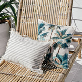 Cushion Cover-Coastal Fringe-Paint Stripes Smoke-35cm x 50cm - Top-Down View