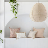 Cushion Cover-Coastal Fringe Natural-Seminyak Biscuit-35cm x 50cm - Front View