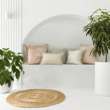 Cushion Cover-Coastal Fringe Natural-Seminyak Biscuit-45cm x 45cm - Front View