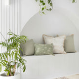 Cushion Cover-Coastal Fringe Natural-Zig Zag Sage-60cm x 60cm - Front View